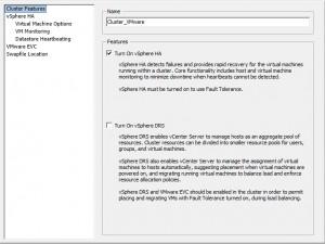 Figure 3: Désactivation du DRS dans vSphere