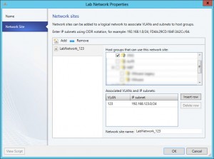 Figure 1: Configuration du Logical Network "Lab Network"