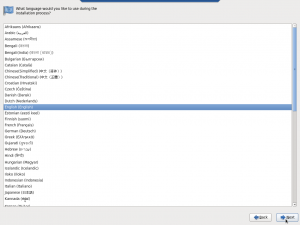 Figure 5: Choisissez la langue d'installation...