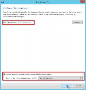 Figure 34: Ajout des Classifications et Virtual Adapter Port Profiles