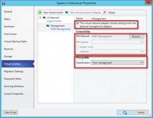 Figure 39: On veut garder l'IP existante (sinon on perd la connexion à l'Hyper-V)