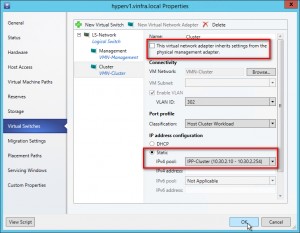 Figure 40: On va assigner une IP fixe depuis le pool