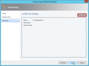 Figure 6: Logical Network Summary