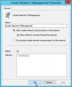 Figure 1: Configuration du réseau de cluster