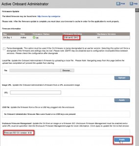 Figure 4: Active Onboard Administrator Update