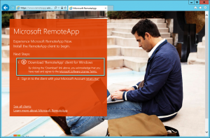 Figure 2: Téléchargez le client RemoteApp