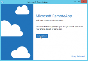 Figure 3: Client RemoteApp: Get Started