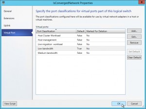 Figure 2: Configuration des virtual port profiles sur le logical switch