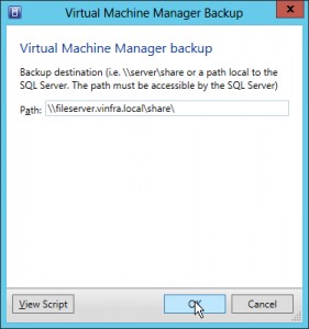 Figure 2: VMM Backup Share