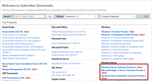 MSDN Subscriber Download